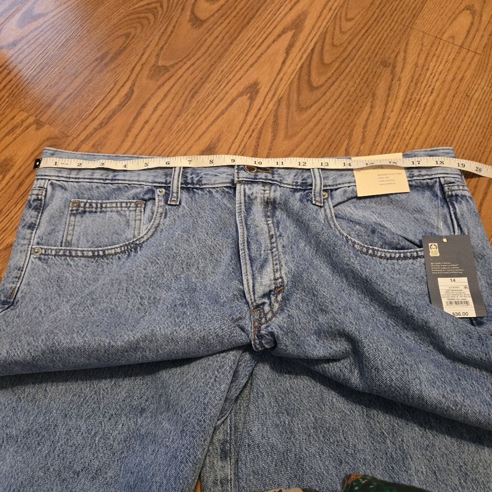 Target Mid-Rise Super Wide Leg Jeans Universal Thread Light Wash Cotton 14 New - Picture 7 of 8